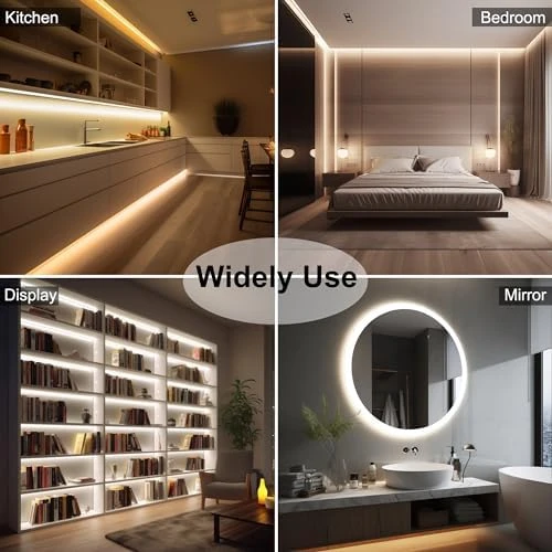 CCT COB LED Strip Lights, 65.6ft Dimmable 2700K-6500K 24V Tunable White LED Light Strip Kit, High Density CRI 90+ LED... — LED Strip Lights, AXMOTUT