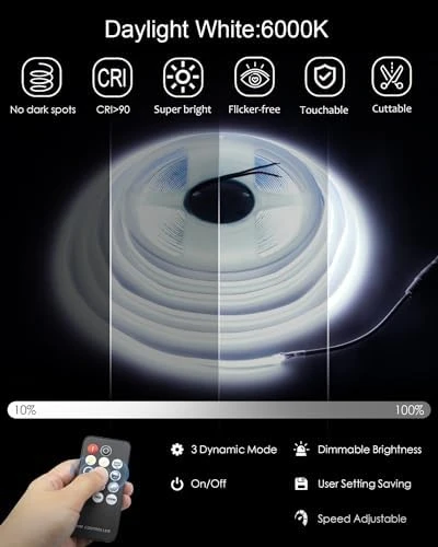 COB Led Strip Light White 6500K — LED Strip Lights, ALITOVE
