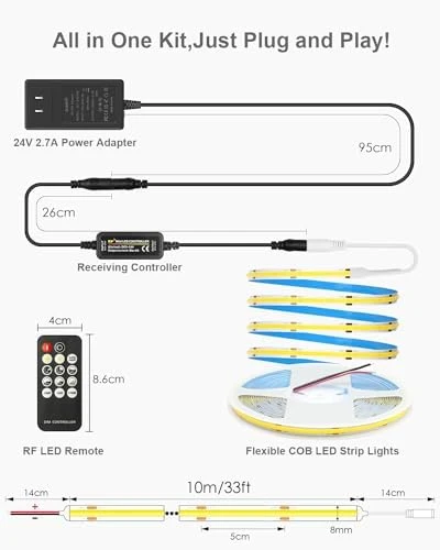COB Led Strip Light White 6500K — LED Strip Lights, ALITOVE
