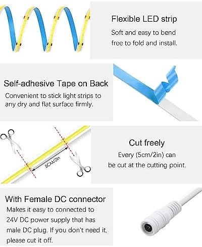 COB Led Strip Light White 6500K — LED Strip Lights, ALITOVE