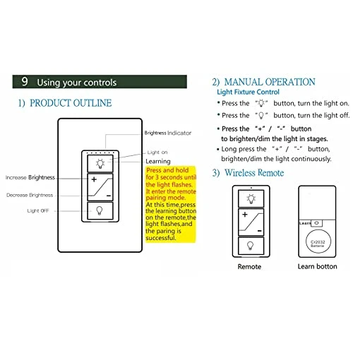 Dimmer Switch with Wireless Remote Control — Smart Light Bulb, Humpptom