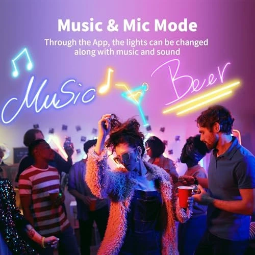 Neon LED Strip Lights with Music Sync — LED Strip Lights, iNextStation