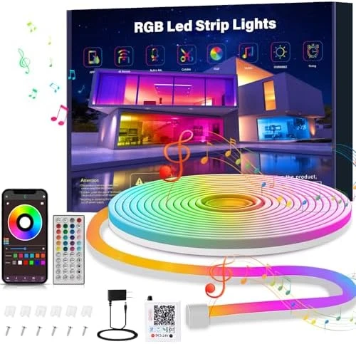 RGB LED Neon Rope Lights with Remote App Control — LED Strip Lights, Ledagic