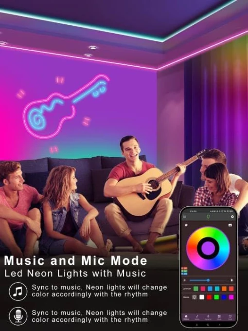 RGB LED Neon Rope Lights with Remote App Control — LED Strip Lights, Ledagic