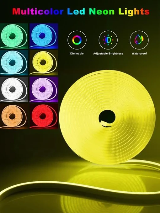 RGB LED Neon Rope Lights with Remote App Control — LED Strip Lights, Ledagic