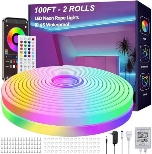 RGB LED Neon Rope Lights with Remote App Control — LED Strip Lights, Ledagic