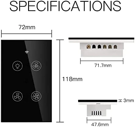 Smart Ceiling Fan Light Wall Switch — Smart Switch, MOES