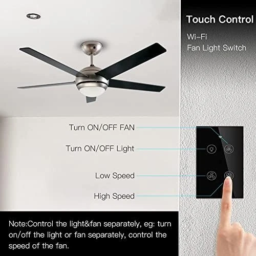 Smart Ceiling Fan Light Wall Switch — Smart Switch, MOES