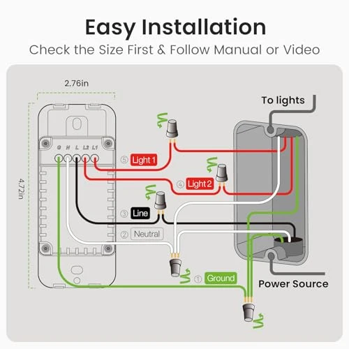 Smart Dual Dimmer Light Switch — Smart Switch, GHome Smart