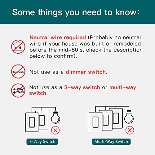 Smart Light Switch, 2.4GHz WiFi — Smart Switch, TREATLIFE