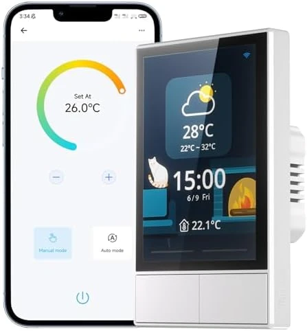 Smart Switch, 2-Switch Panel Home Control with Touchscreen and Temperature Function — Smart Switch, Sonoff