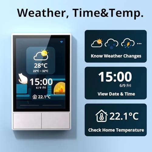 Smart Switch, 2-Switch Panel Home Control with Touchscreen and Temperature Function — Smart Switch, Sonoff