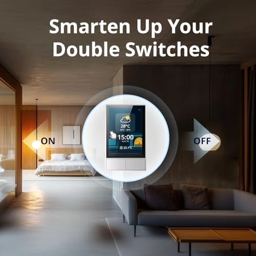 Smart Switch, 2-Switch Panel Home Control with Touchscreen and Temperature Function — Smart Switch, Sonoff
