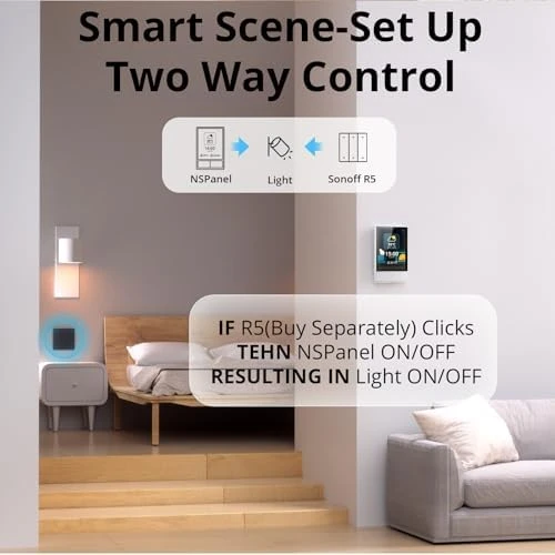 Smart Switch, 2-Switch Panel Home Control with Touchscreen and Temperature Function — Smart Switch, Sonoff
