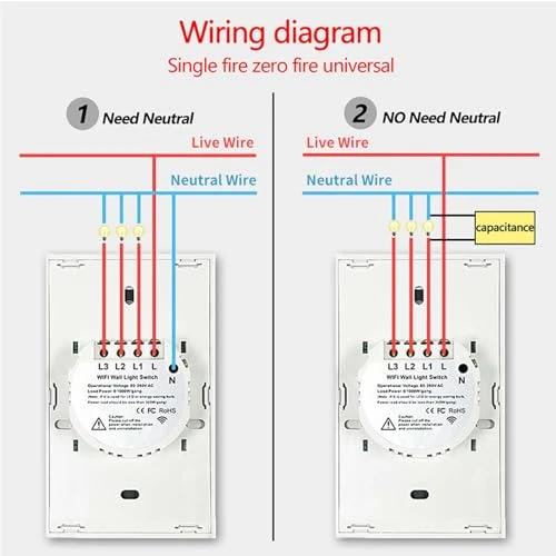 Smart Wall Touch Light Switch (2 Gang) — Smart Switch, Lsliangmei