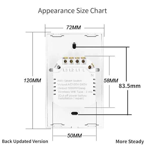 Smart Wall Touch Light Switch (2 Gang) — Smart Switch, Lsliangmei
