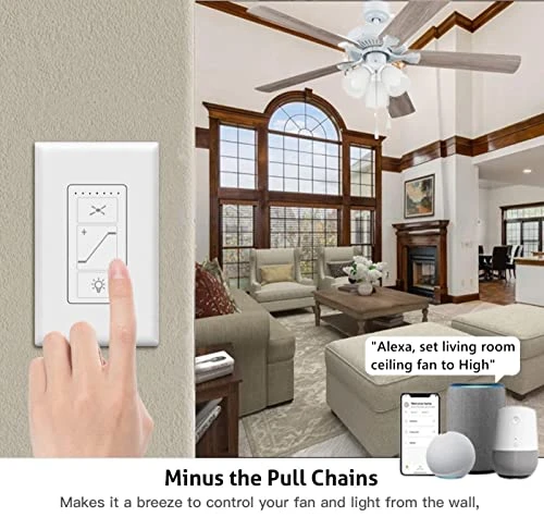 Smart Wi-Fi Ceiling Fan Control & Dimmer Wall Switch — Smart Switch, Nexete