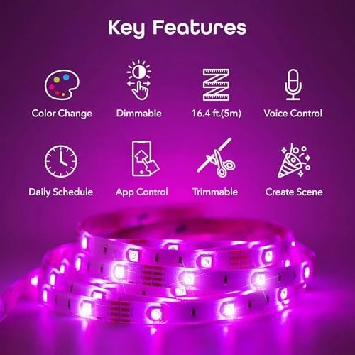Smart WiFi LED Strip Lights, 16.4ft — LED Strip Lights, Geeni