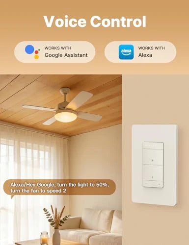 Star Ring Smart Ceiling Fan Control and Dimmer Light Switch — Smart Switch, MOES