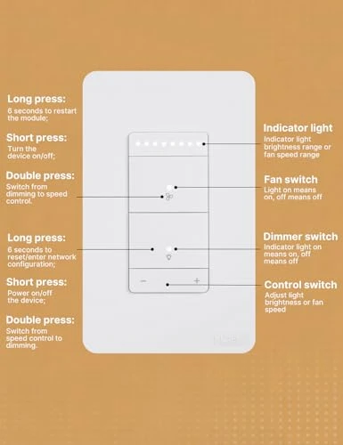 Star Ring Smart Ceiling Fan Control and Dimmer Light Switch — Smart Switch, MOES