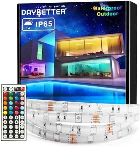 Waterproof Led Lights for Bedroom, 32.8ft (2 Rolls of 16.4ft) Led Strip Lights, 300 LEDs Color Changing RGB 44 Keys... — LED Strip Lights, DAYBETTER