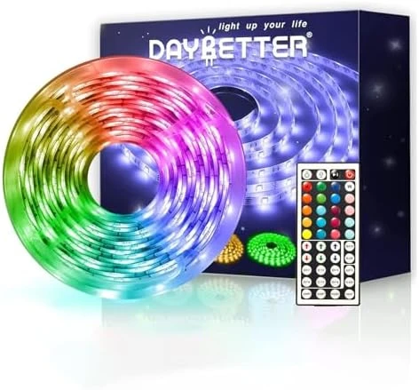 Waterproof Led Lights for Bedroom, 32.8ft (2 Rolls of 16.4ft) Led Strip Lights, 300 LEDs Color Changing RGB 44 Keys... — LED Strip Lights, DAYBETTER