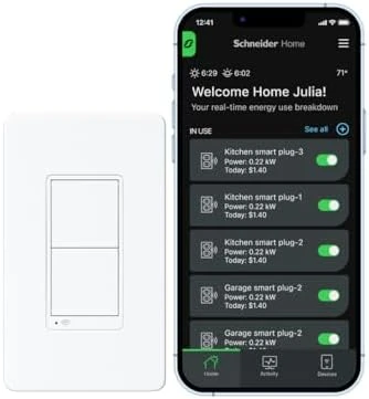 WiFi Energy Monitoring Light Switch — Smart Switch, Schneider Electric
