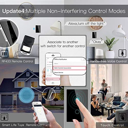 WiFi RF433 Smart Touch Wall Switch — Smart Switch, MoesGo