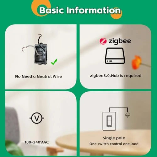Zigbee Smart Light Switch (No Neutral) — Smart Switch, Martin Jerry