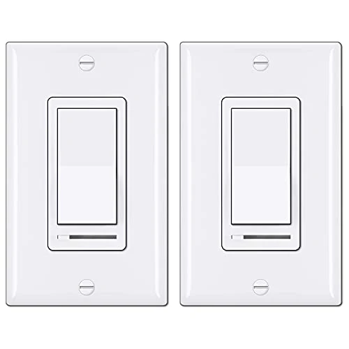 2 Pack Dimmer Light Switch, Universal Lighting Control, Single Pole or 3 Way — Smart Switch, BESTTEN