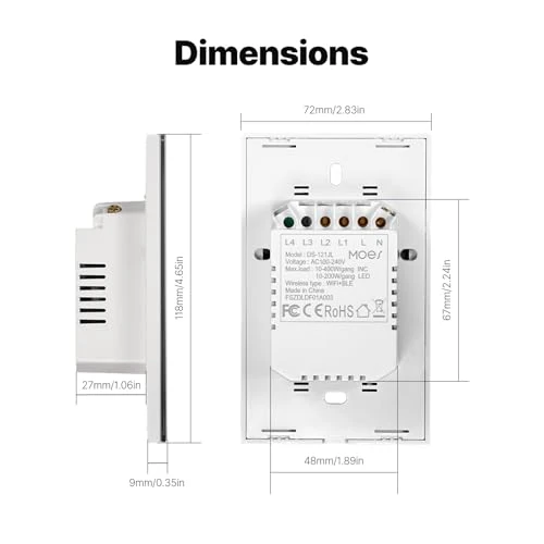 2nd Generation Smart Touch Wall Switch — Smart Switch, MOES