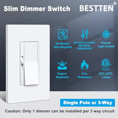 3 Pack Super Slim Slide Dimmer Light Switch — Smart Switch, BESTTEN