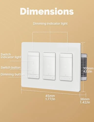 3 Way Smart Star Ring Dimmer Switch — Smart Switch, MOES