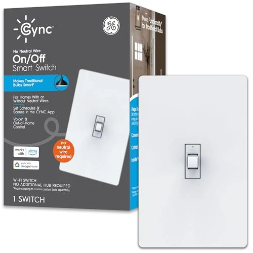 4-Wire On/Off Button Style Smart Switch — Smart Switch, Cync