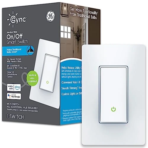 4-Wire On/Off Button Style Smart Switch — Smart Switch, Cync