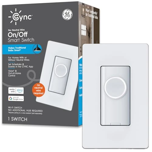 4-Wire On/Off Button Style Smart Switch — Smart Switch, Cync