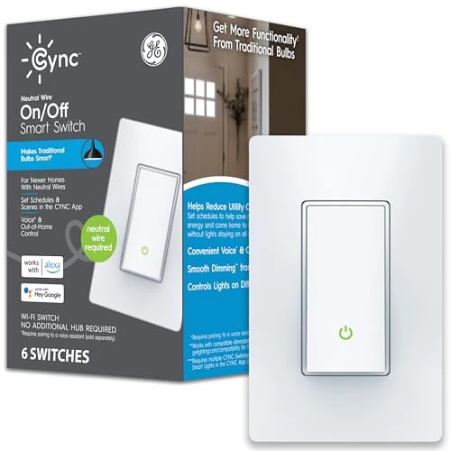 4-Wire On/Off Button Style Smart Switch — Smart Switch, Cync