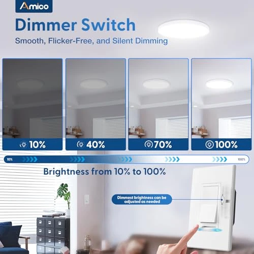 6 Pack Dimmer Light Switch — Smart Switch, Amico