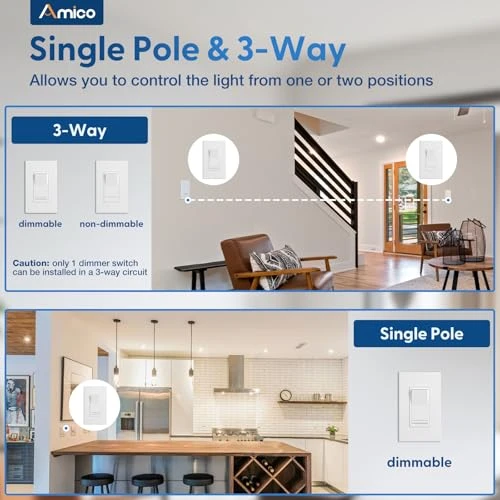 6 Pack Dimmer Light Switch — Smart Switch, Amico