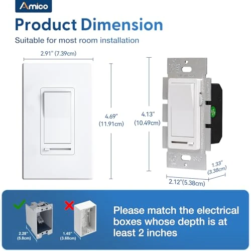 6 Pack Dimmer Light Switch — Smart Switch, Amico