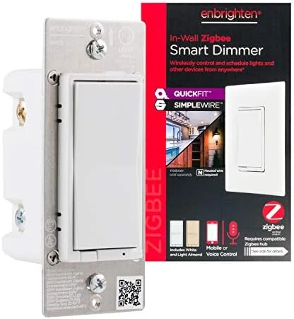 In-Wall Smart Paddle Dimmer with QuickFit and SimpleWire — Smart Switch, Enbrighten