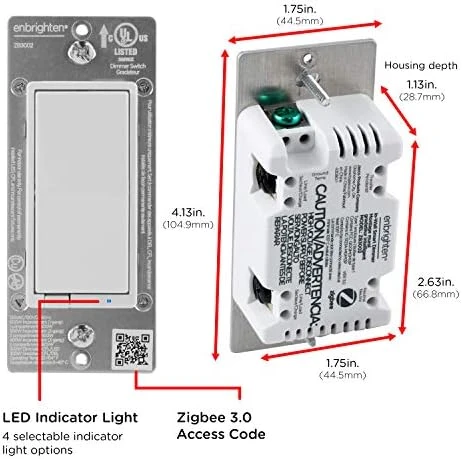 In-Wall Smart Paddle Dimmer with QuickFit and SimpleWire — Smart Switch, Enbrighten