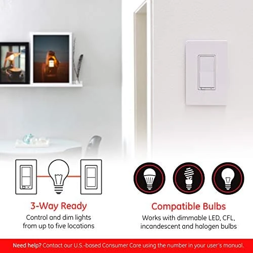 In-Wall Smart Paddle Dimmer with QuickFit and SimpleWire — Smart Switch, Enbrighten