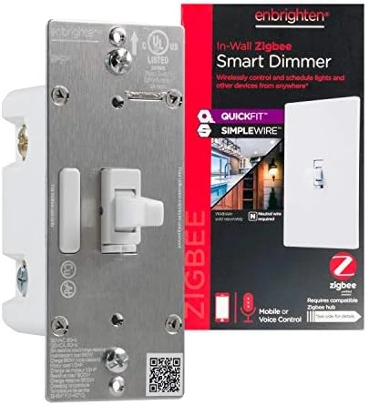 In-Wall Smart Paddle Dimmer with QuickFit and SimpleWire — Smart Switch, Enbrighten
