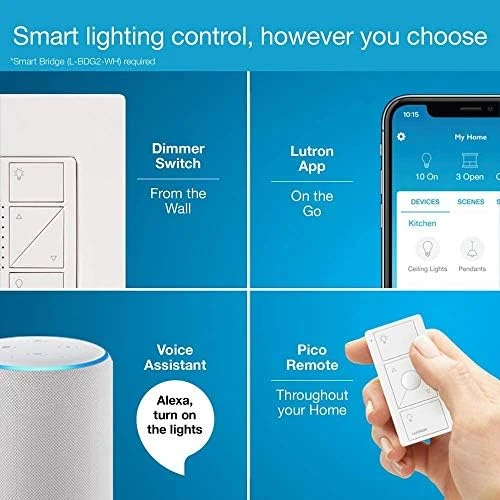 Original Smart Dimmer Switch With Wallplate — Smart Switch, Lutron