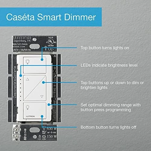 Original Smart Dimmer Switch With Wallplate — Smart Switch, Lutron