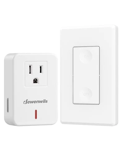 Remote Control Outlet with Wall Mounted Light Switch — Smart Plug, DEWENWILS
