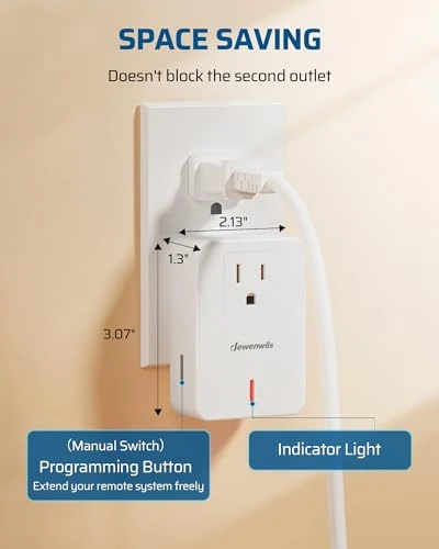 Remote Control Outlet with Wall Mounted Light Switch — Smart Plug, DEWENWILS
