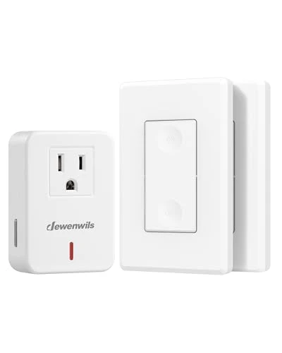 Remote Control Outlet with Wall Mounted Light Switch — Smart Plug, DEWENWILS
