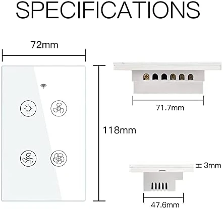 Smart Ceiling Fan Light Wall Switch — Smart Switch, MOES